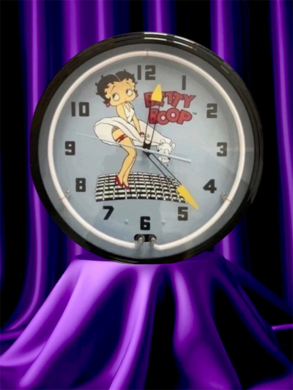 Betty Boop Blue Neon Wall Clock 20 Inch